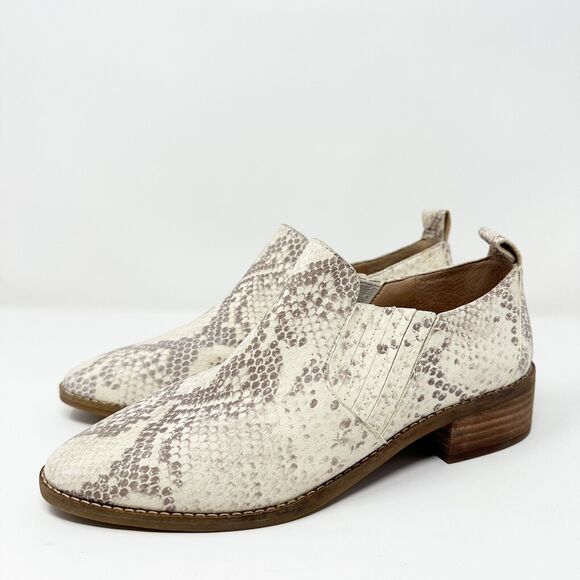 Lucky Brand Lenci Snake Print Leather Slip On Loafers Low Heel Shoes 7M Mob Wife - Picture 2 of 14